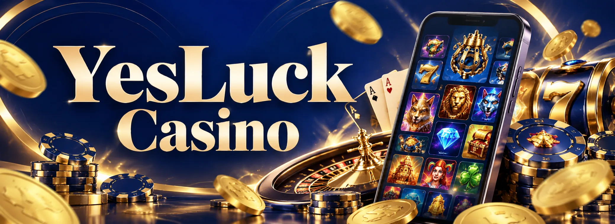 YesLuck Casino crowned elephant logo with the 100% plus 50 free spins welcome offer for India